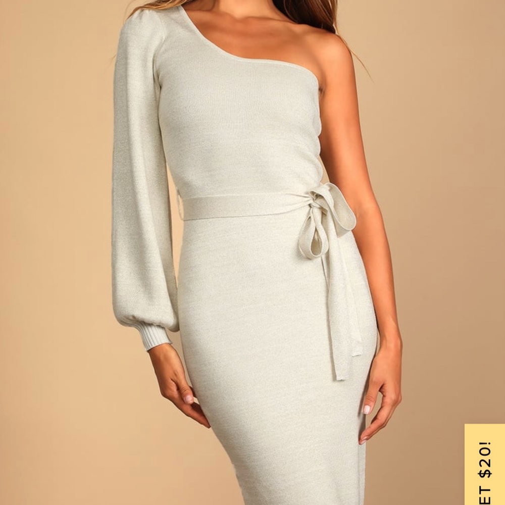 Lulus One Shoulder Sweater Dress